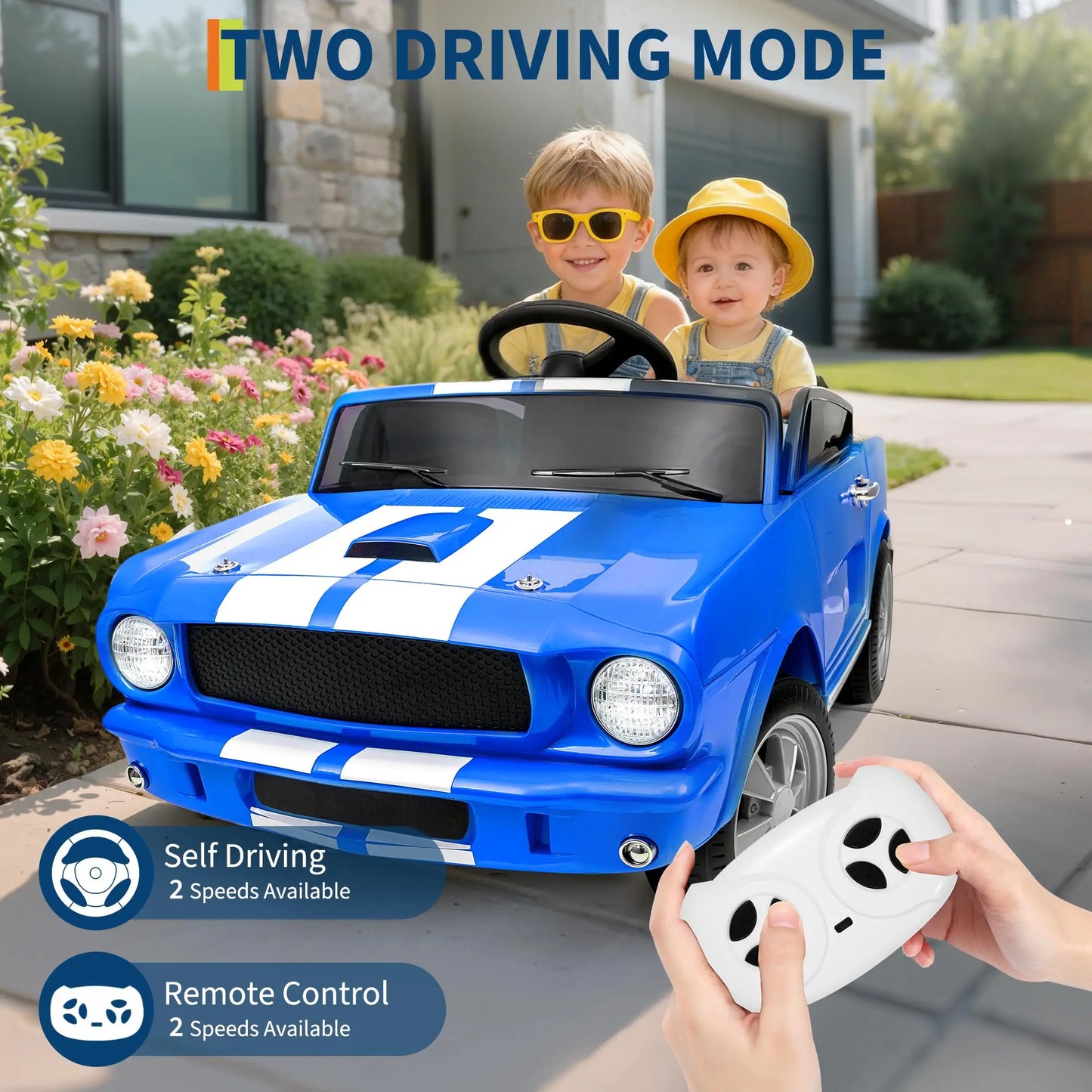 Kids 24V Electric Car 2 Seater Ride On Vehicle Toy