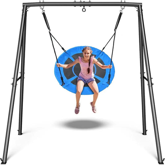 Saucer Swing for Kids Outdoor Playground with Heavy Duty Stand