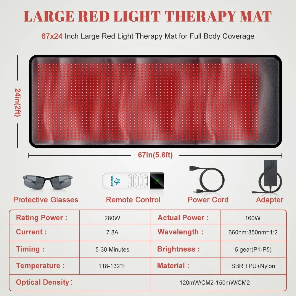 Astarexin Infrared Light Therapy Pad 660nm 850nm Pain Relief