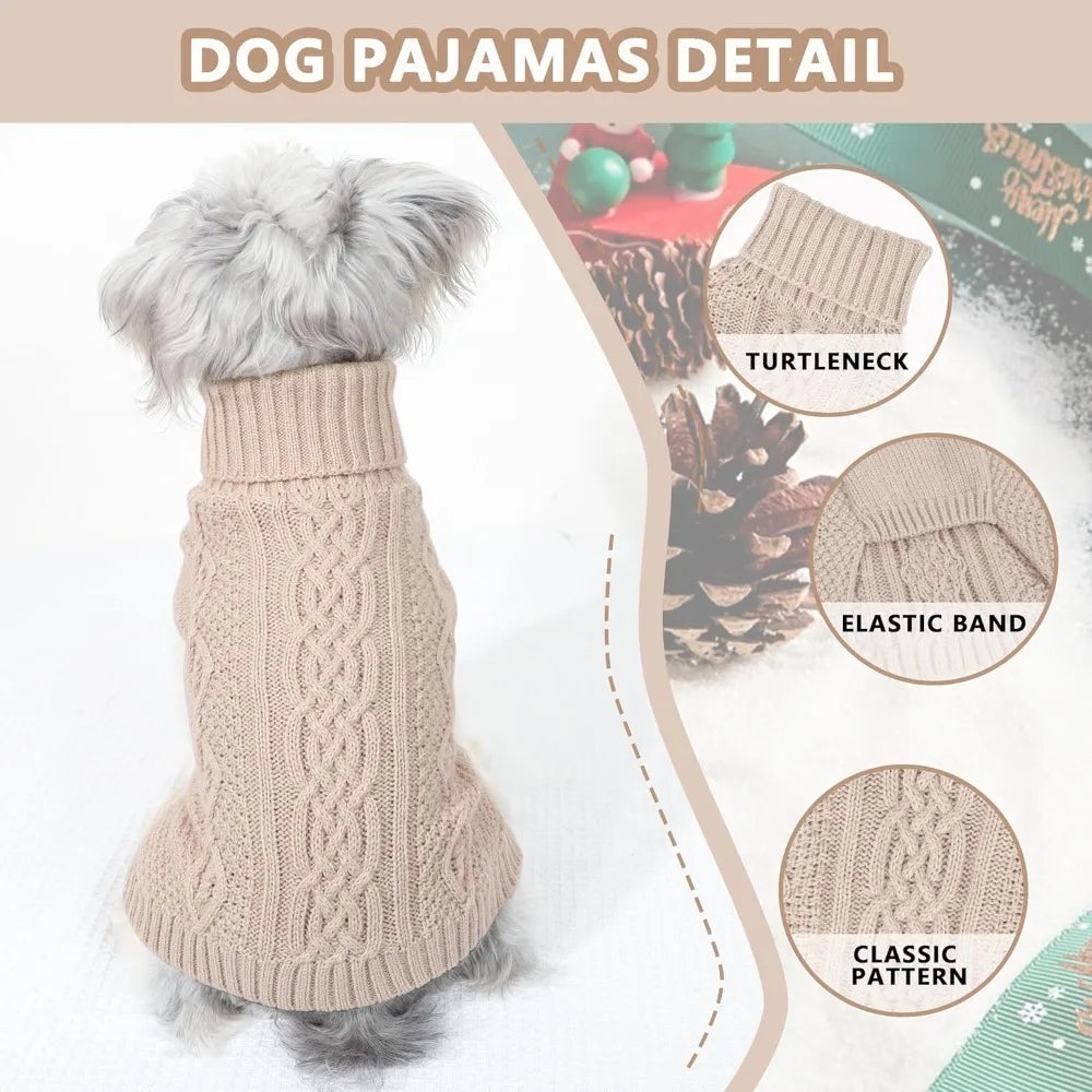 Dog Winter Turtleneck Sweater Pullover For Dogs And Cats