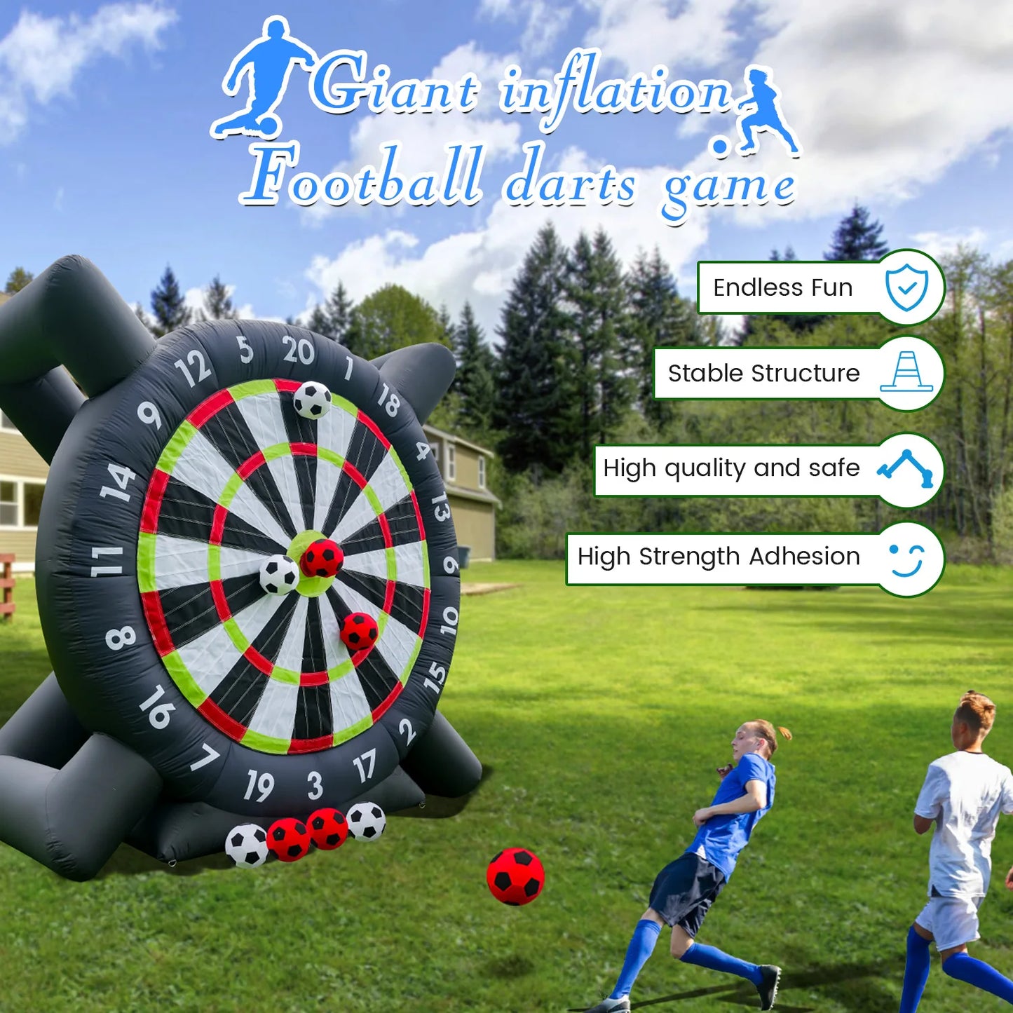 King Inflatable Giant Soccer Ball Darts Board With Blower