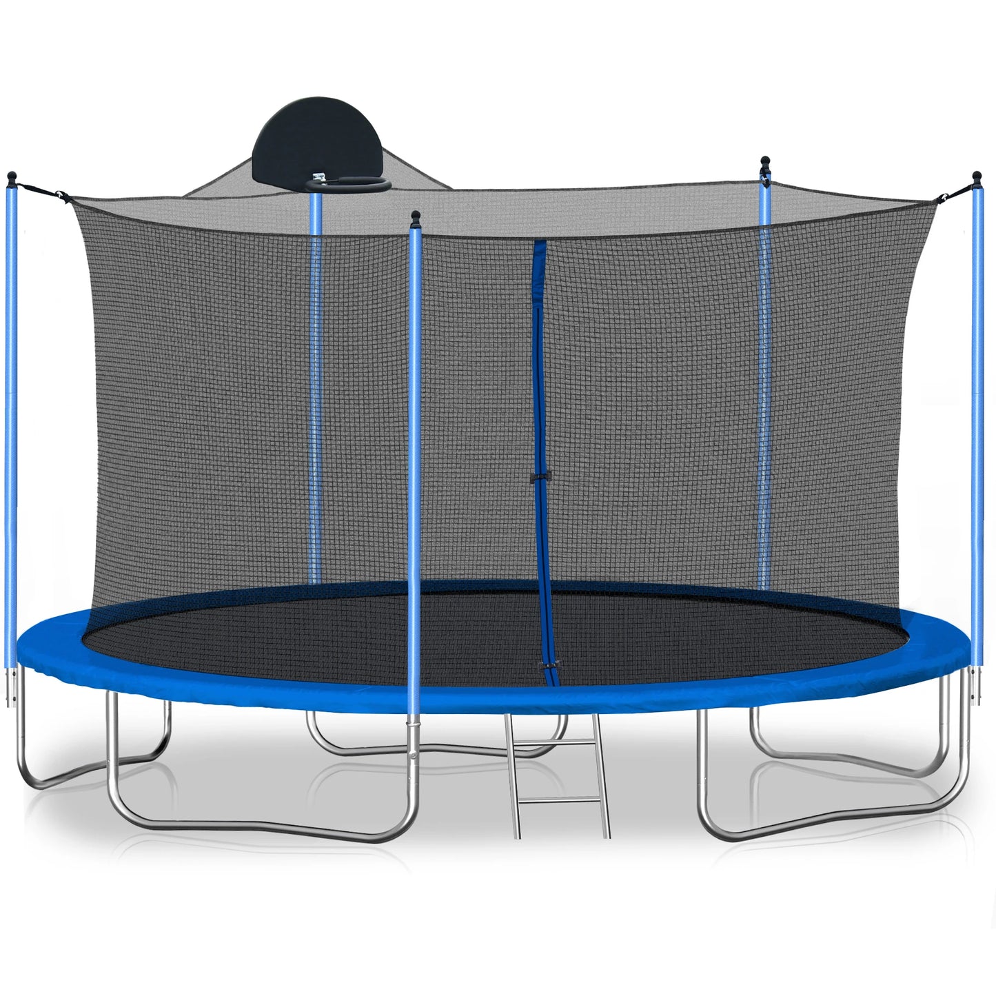 Outdoor Trampoline For Adults And Kids With Basketball Hoop