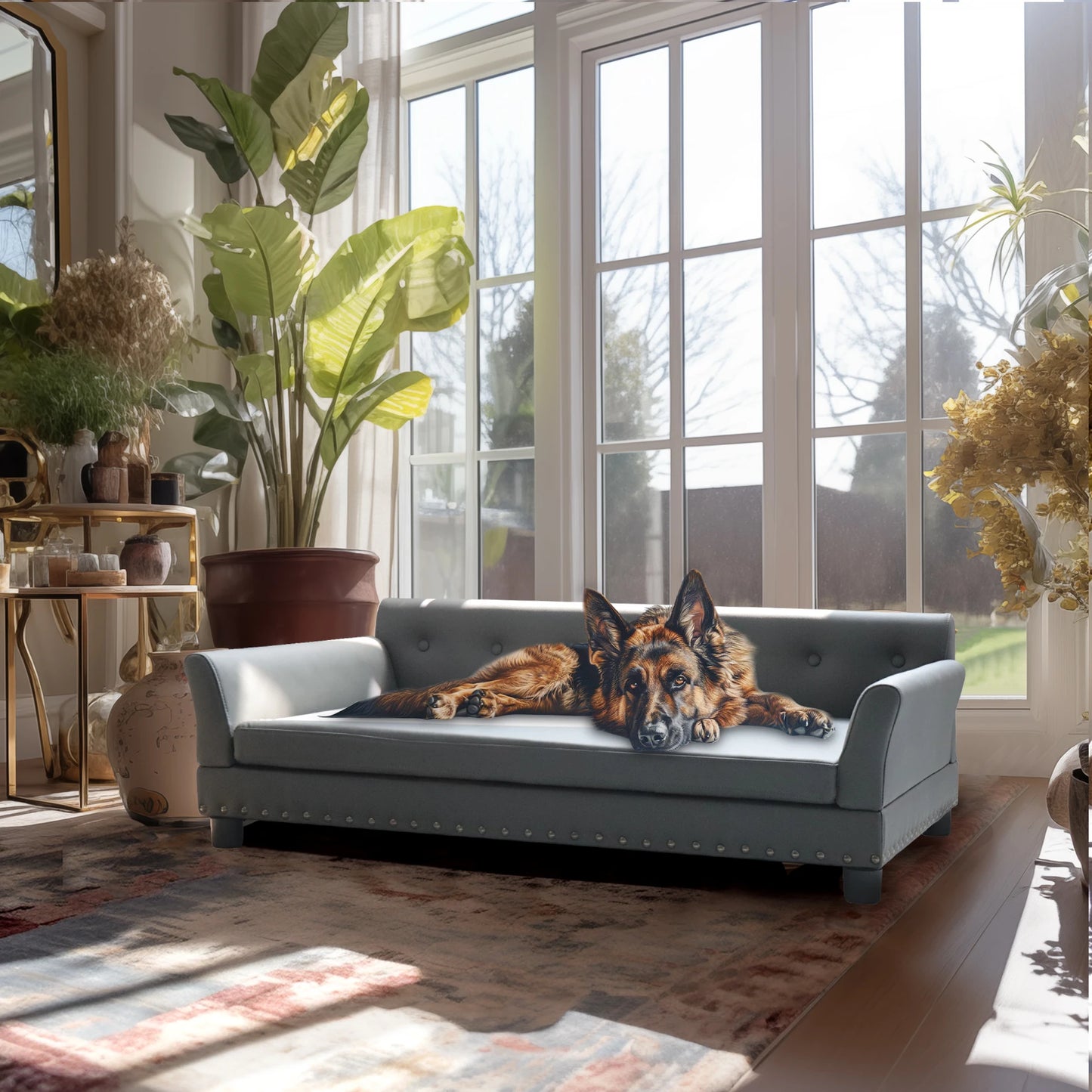 BINGOPAW Rectangle Elevated Dog Bed Modern Comfortable Sofa