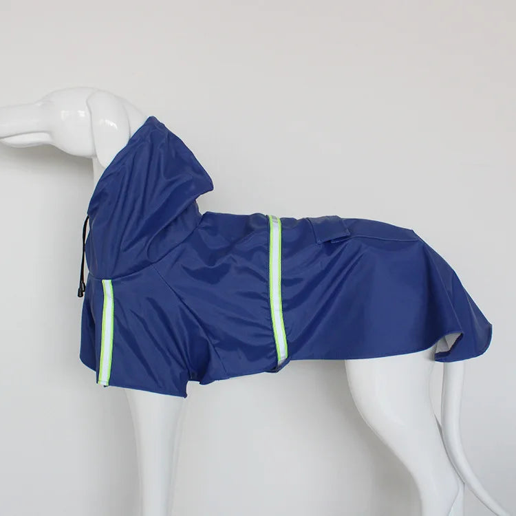 Dog Raincoat Cloak Style Hooded Reflective Waterproof Rainproof Coat