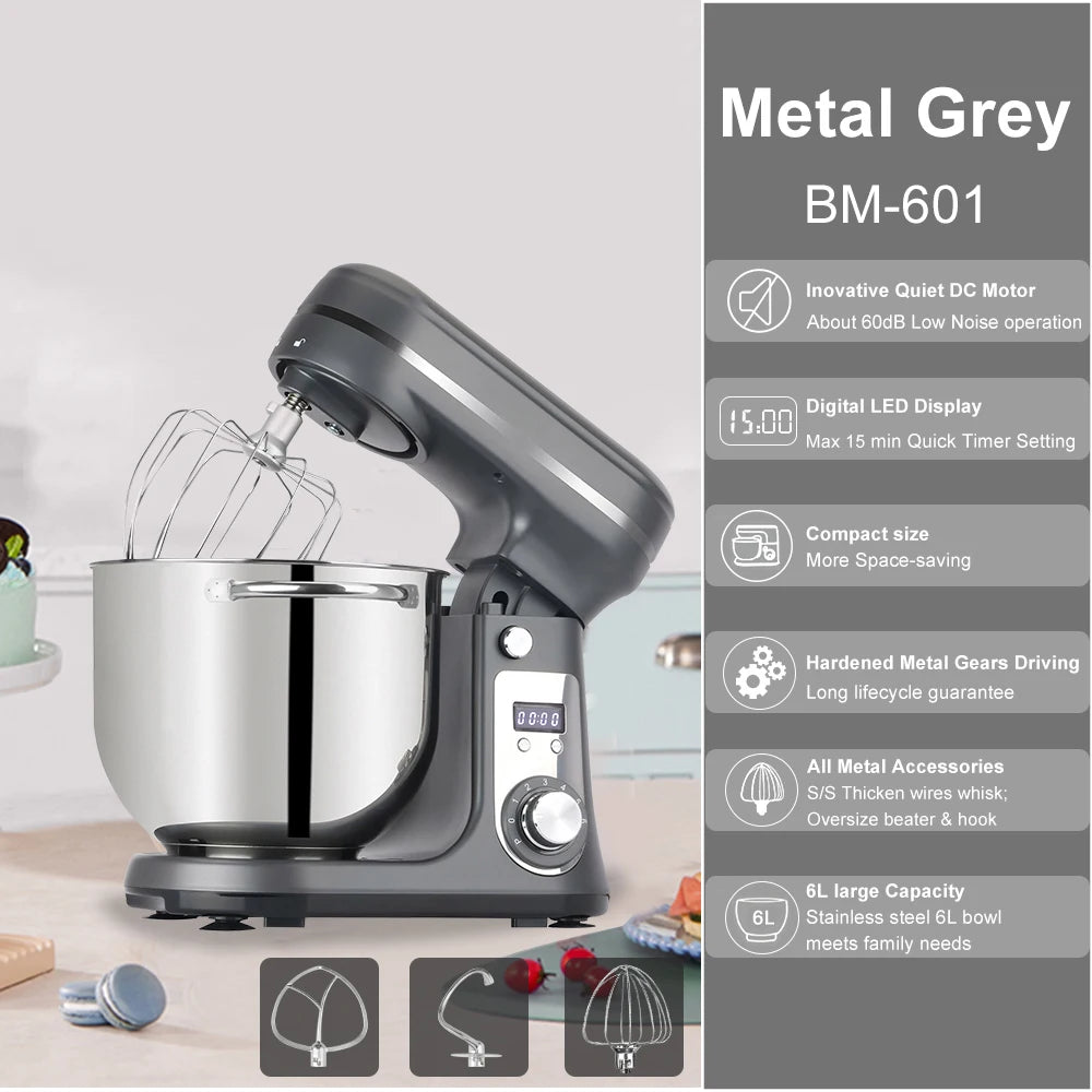 Biolomix Stand Mixer 6 Speed 1200W With Dough Hook