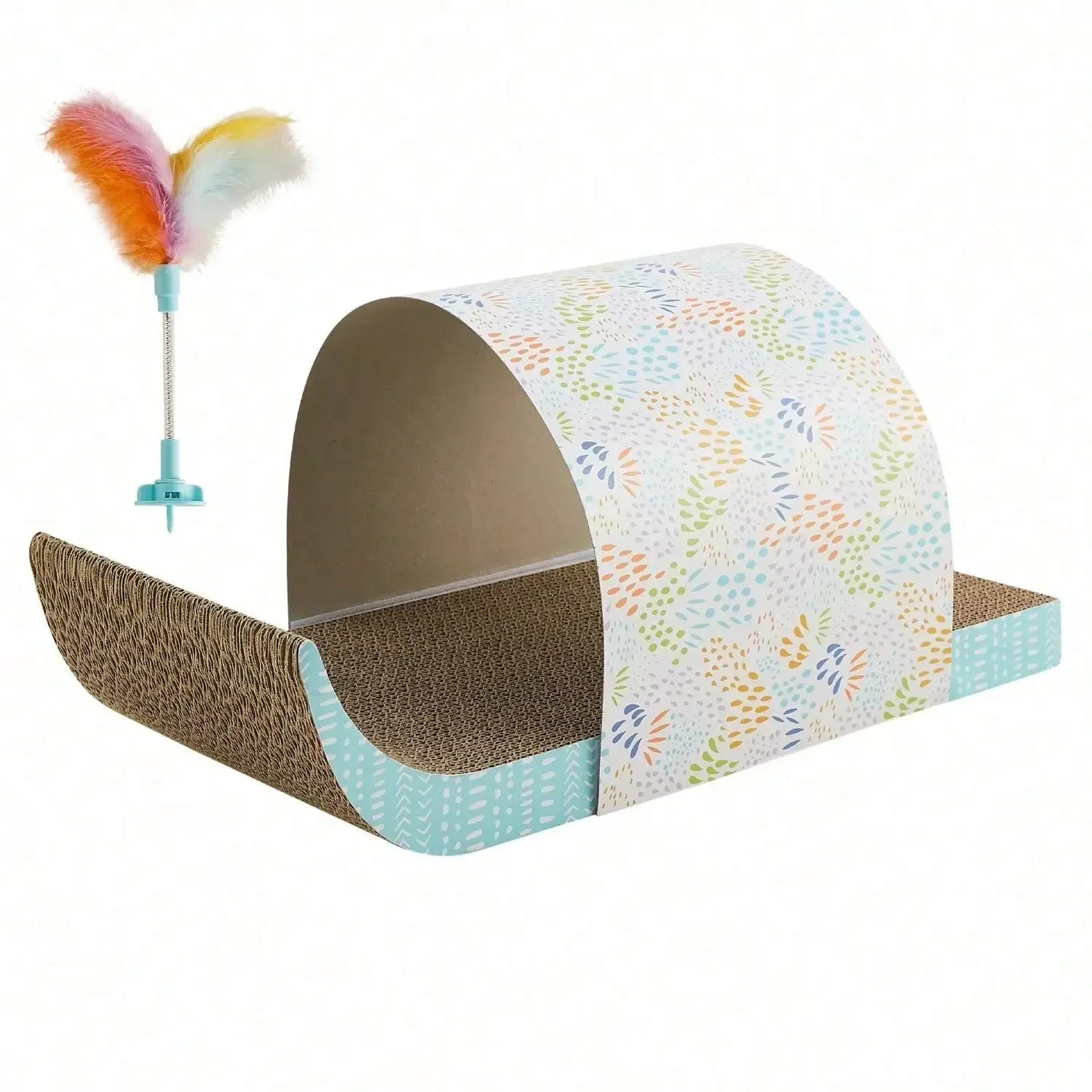 Detachable Cat Tunnel Toy With Scratching Board And Feather Toy