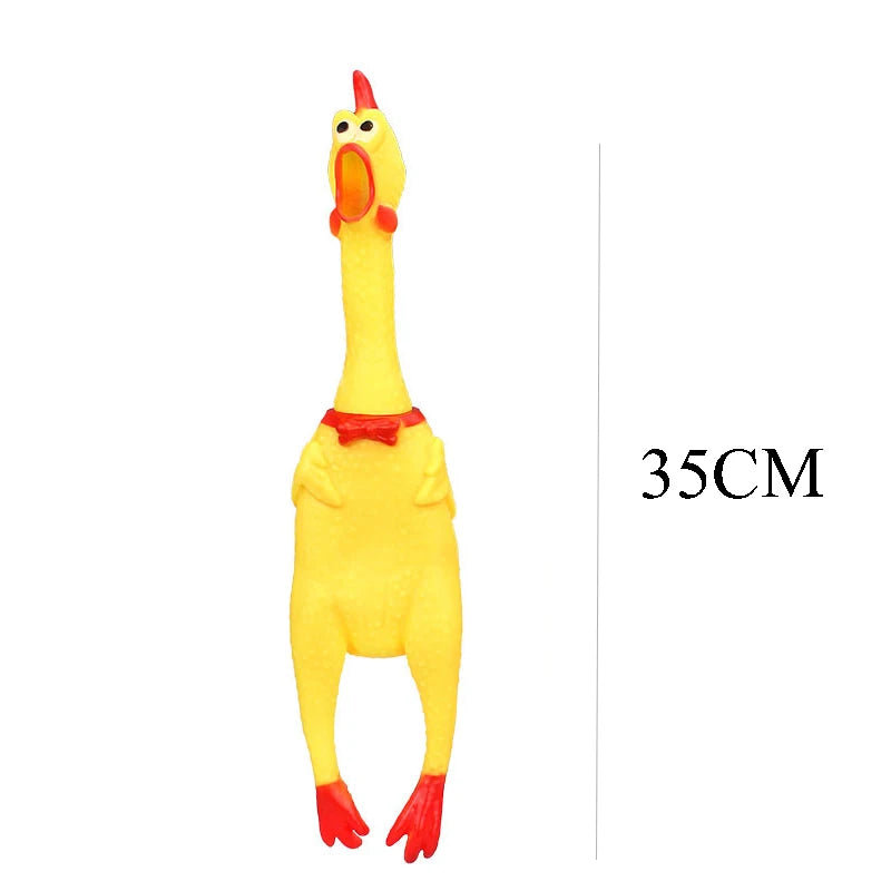 DKSTINYE Squeaky Screaming Chicken Pet Toy Rubber Chew