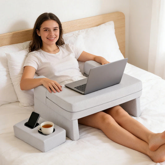 JHK Memory Foam Reading Pillow Ergonomic Neck Support Removable Cover