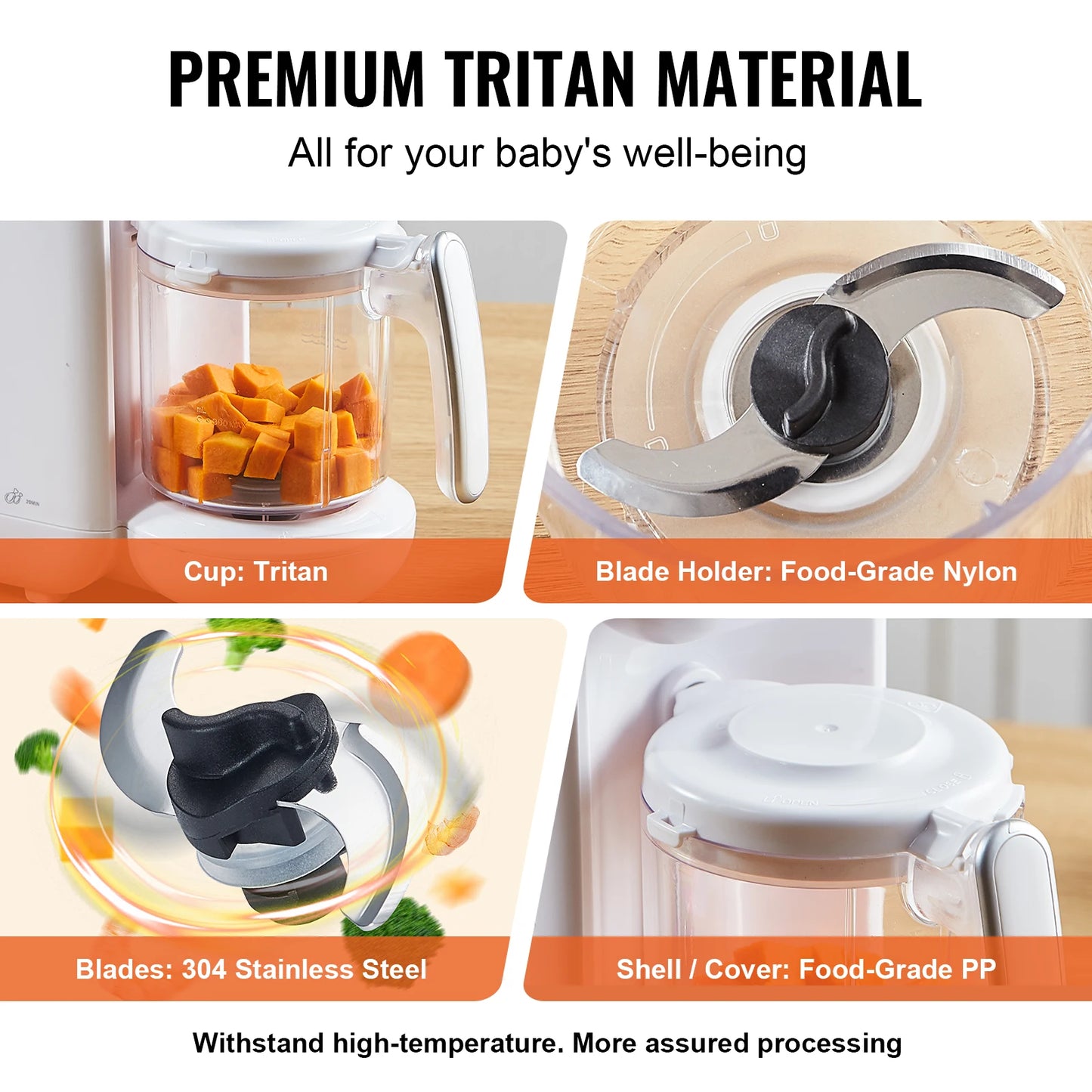 VEVOR SucceBuy Baby Food Maker 5 in 1 Blender Steamer