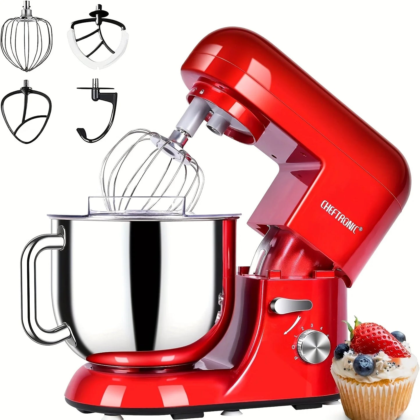 Cheftronic Tilt-Head Stand Mixer 650W Milk Frother