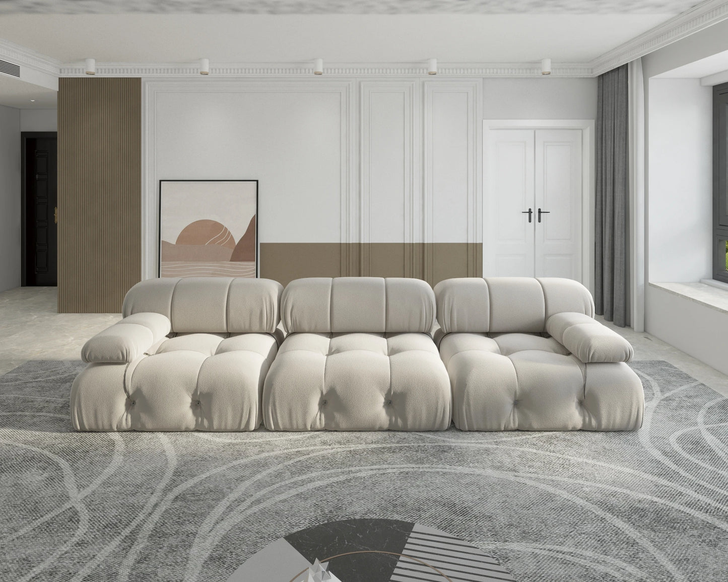 Sdorens Velvet Convertible Modular Sectional Sofa For Living Room