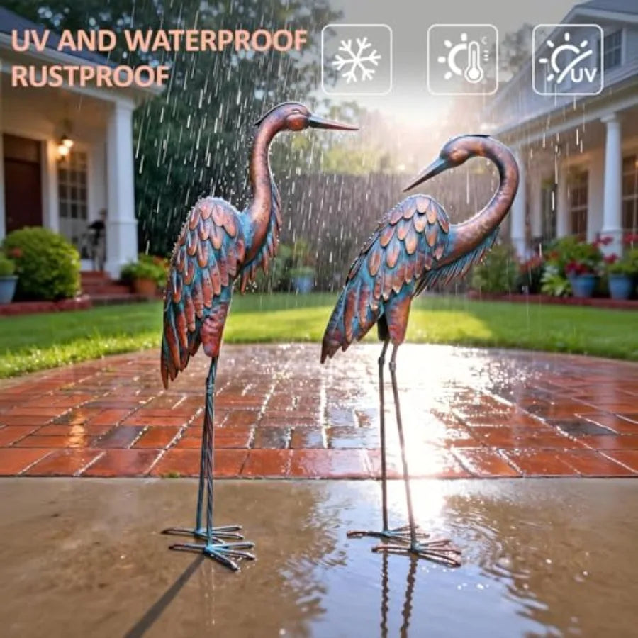 SHXI Metal Crane Statues For Garden Decor