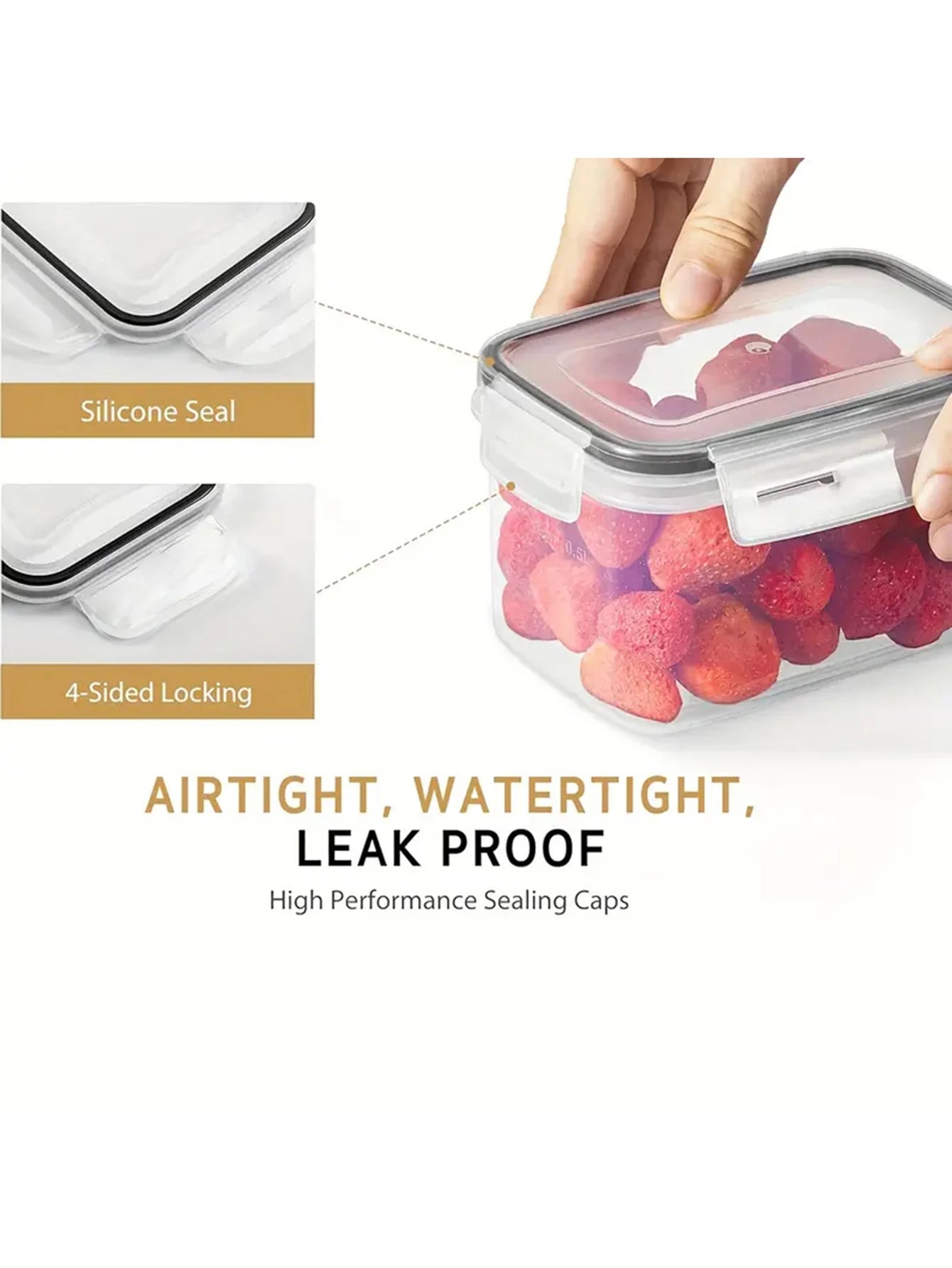 Airtight Food Storage Containers Set With Labels, 24 Pieces