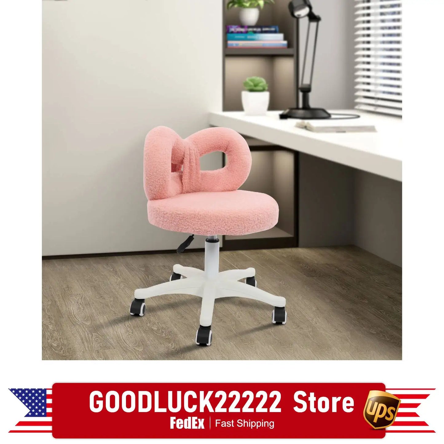 Boucle Vanity Chair Swivel Desk Chair With Iron Frame And Plush Padding