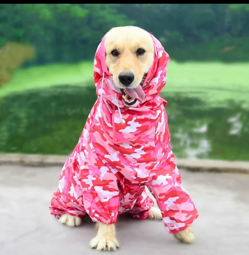 Dog Raincoat Hooded Waterproof Jumpsuit For Outdoor Use