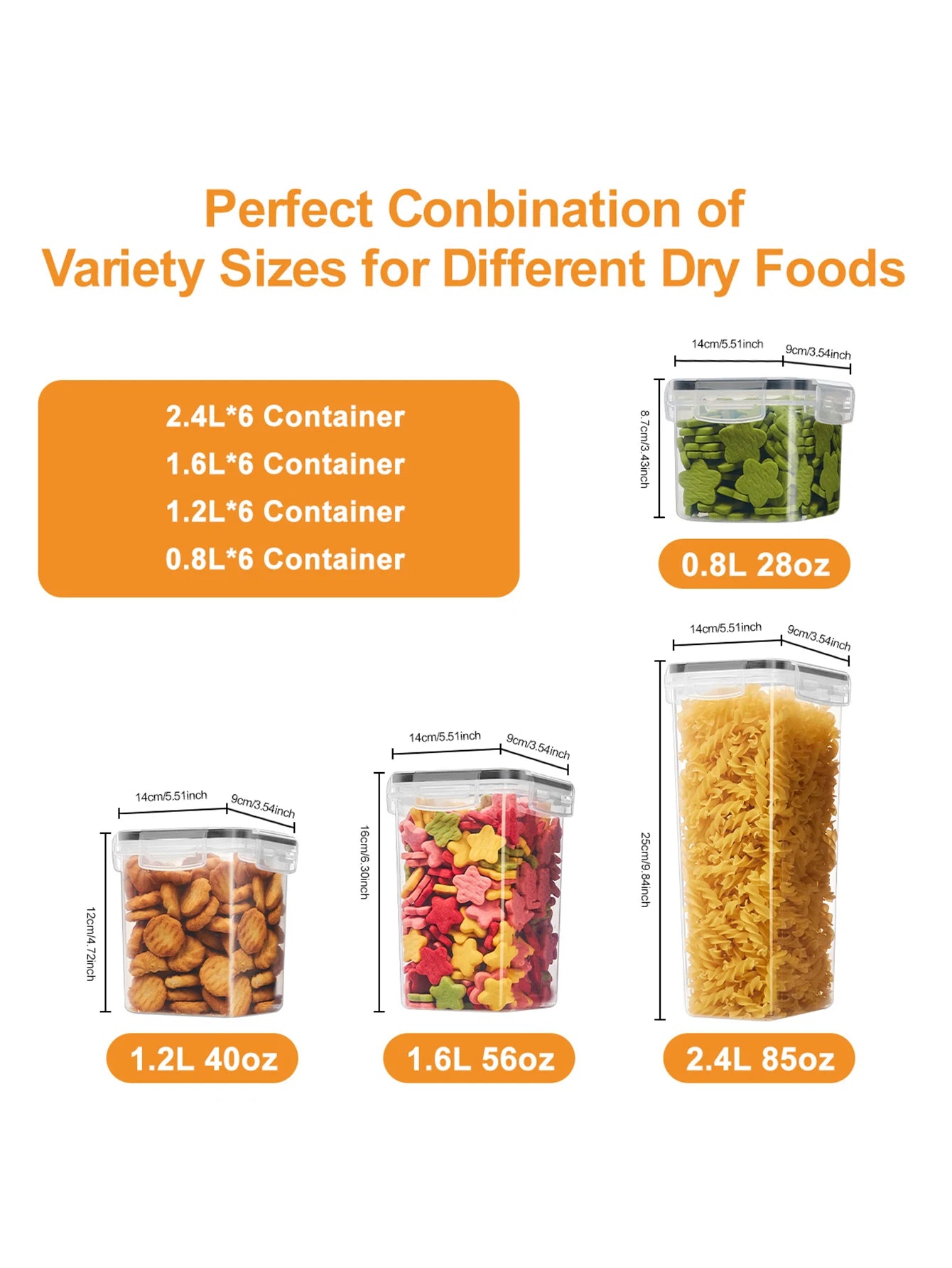 Airtight Food Storage Containers Set With Labels, 24 Pieces