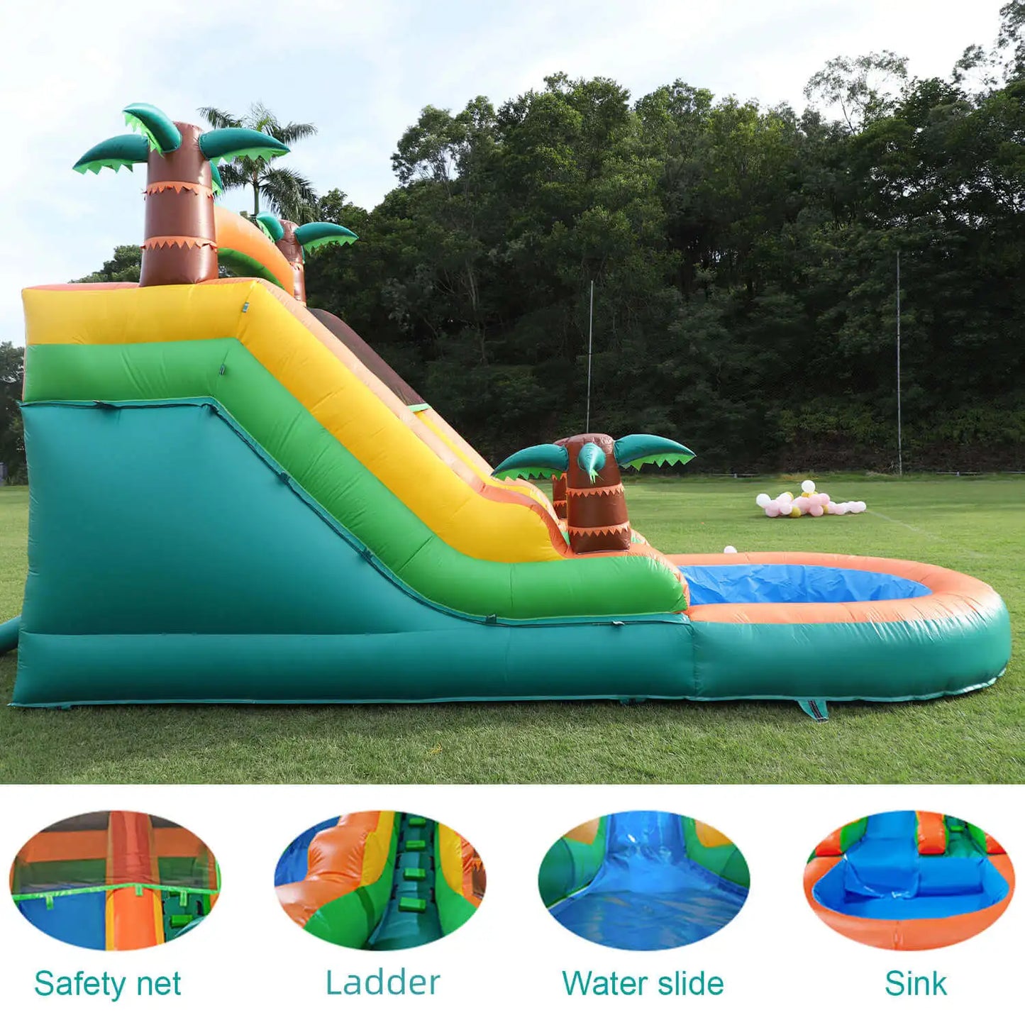 King Inflatable Large Outdoor Pool Water Slide Bounce Play Set