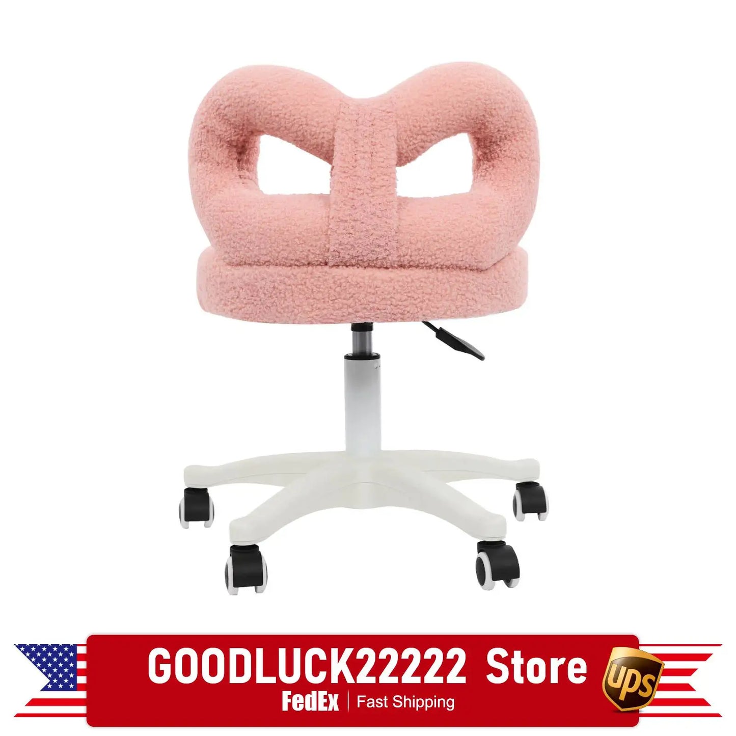 Boucle Vanity Chair Swivel Desk Chair With Iron Frame And Plush Padding