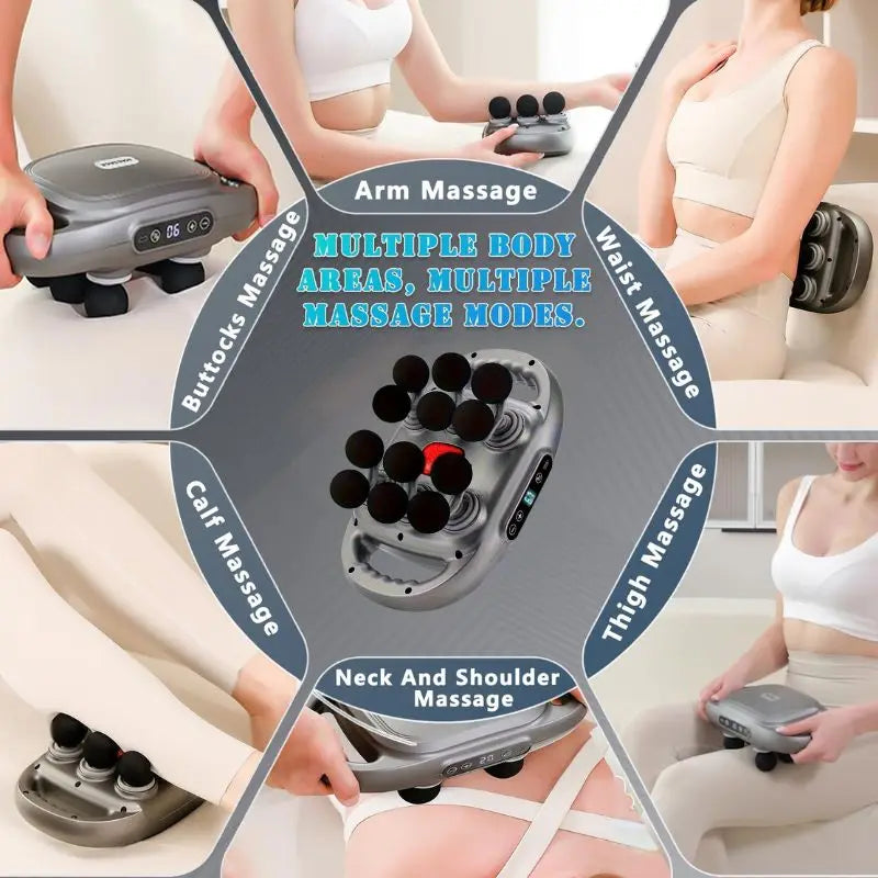 12 Head Massage Gun Deep Tissue Massager For Back Shoulders