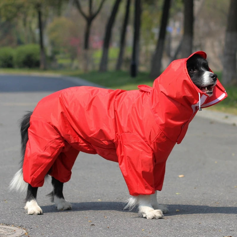 Dog Raincoat Hooded Waterproof Jumpsuit For Outdoor Use