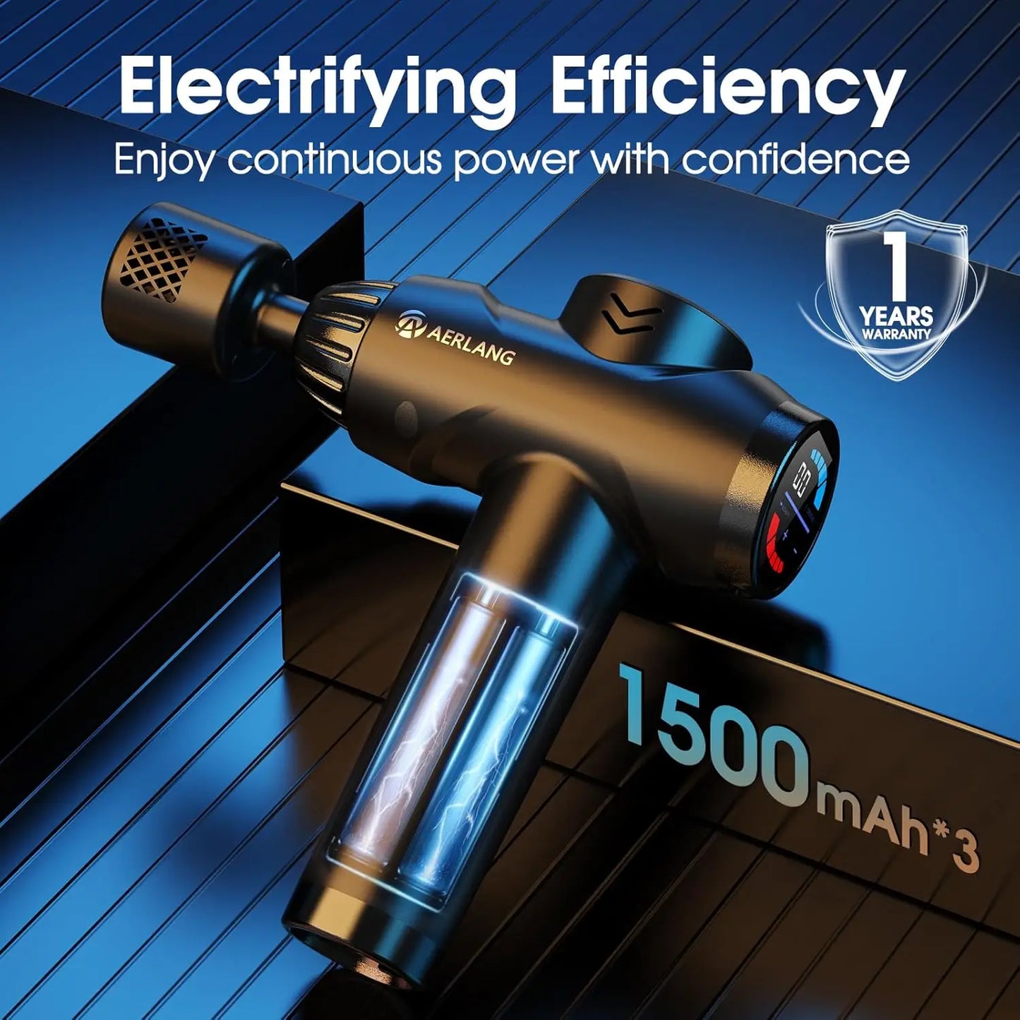 LINGTENG Smart Electric Fascia Gun High Vibration Massager