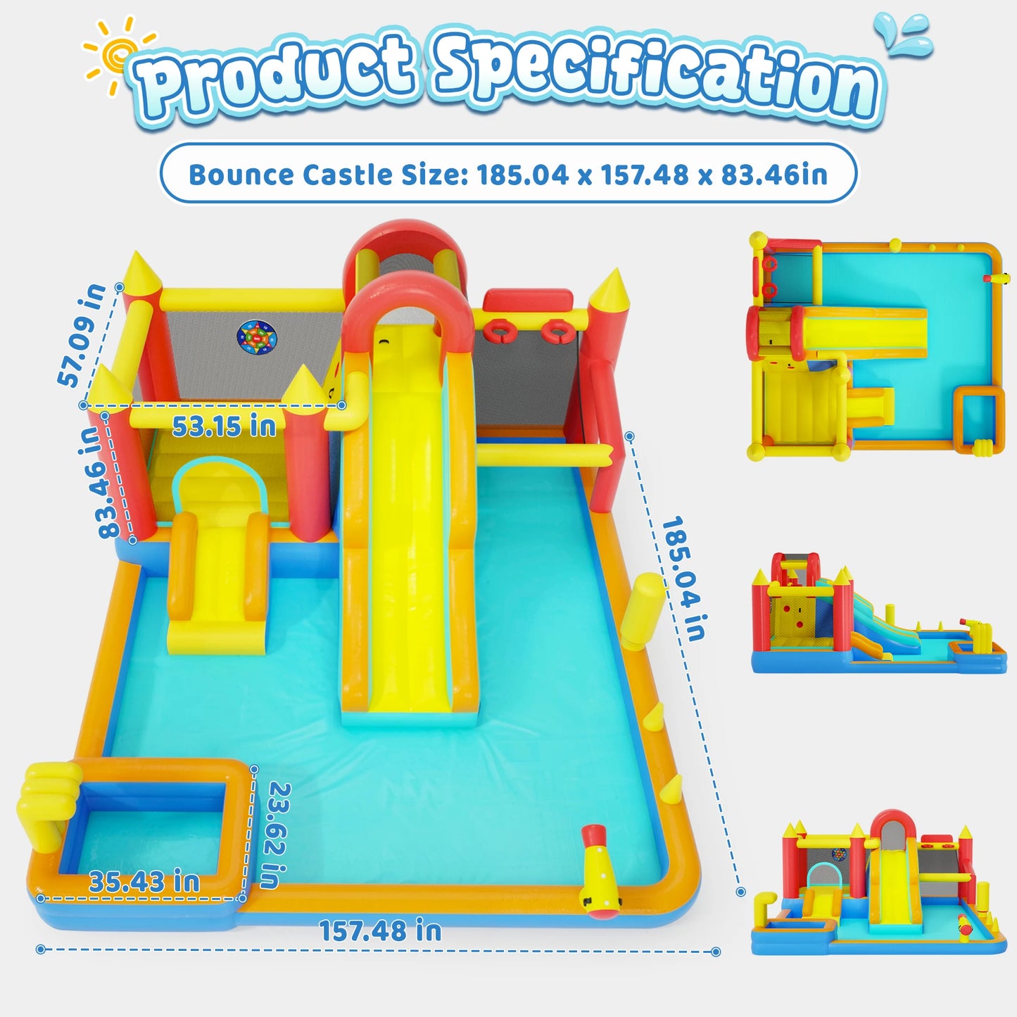 Jump And Slide Inflatable Bouncer For Kids Indoor Outdoor Play