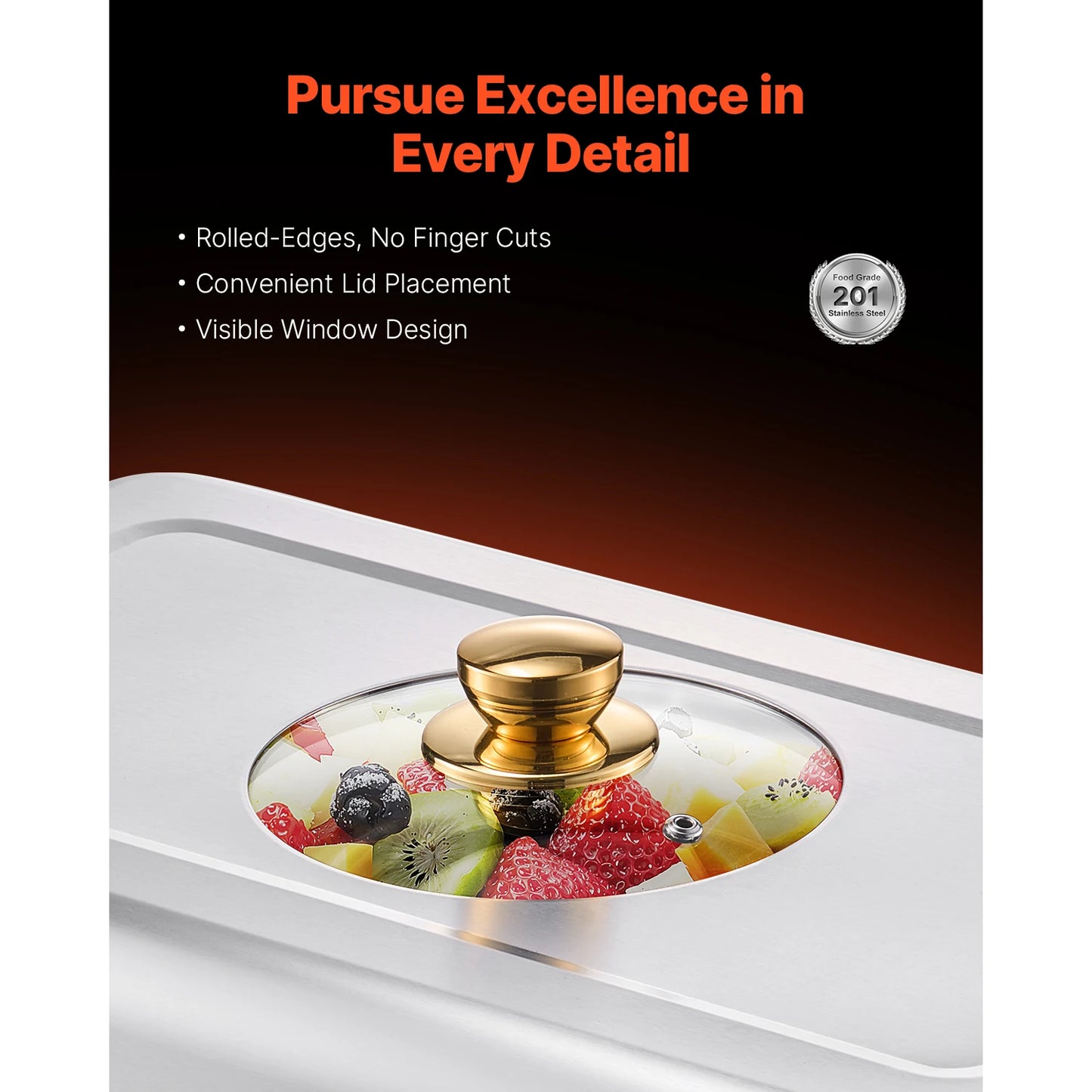 SucceBuy Stainless Steel Chafing Dish Buffet Set With Pans