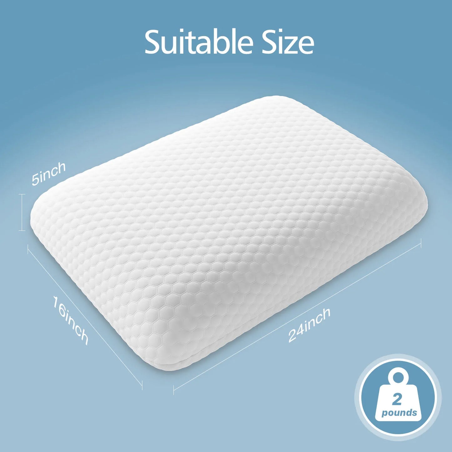JHK Memory Foam Neck Pillow Ventilated Cooling With Removable Washable Cover