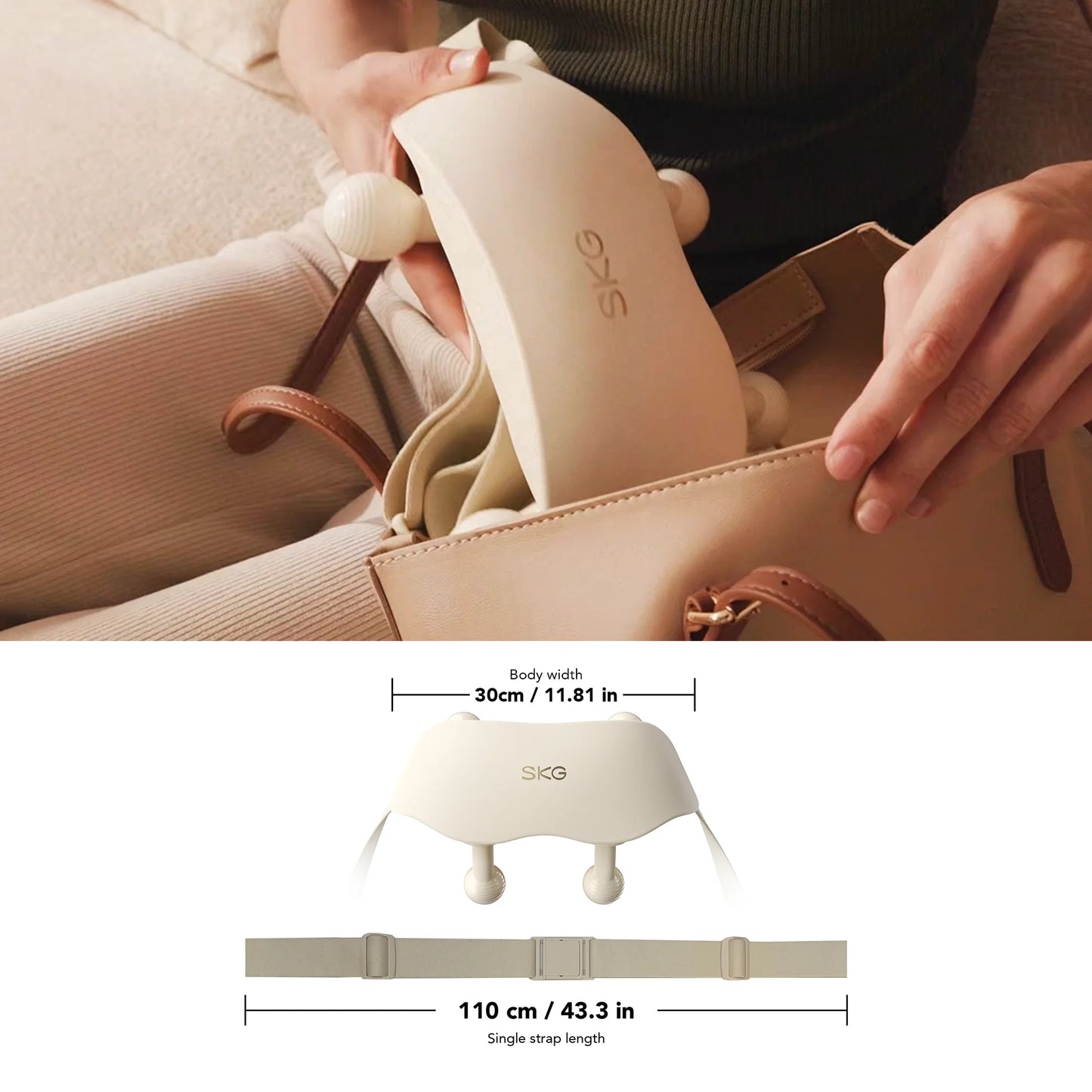 SKG Neck Massager With Heat 6D Portable Deep Tissue Cordless