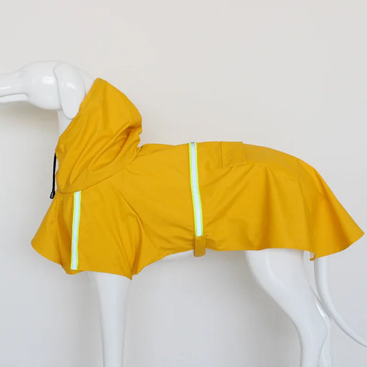 Dog Raincoat Cloak Style Hooded Reflective Waterproof Rainproof Coat
