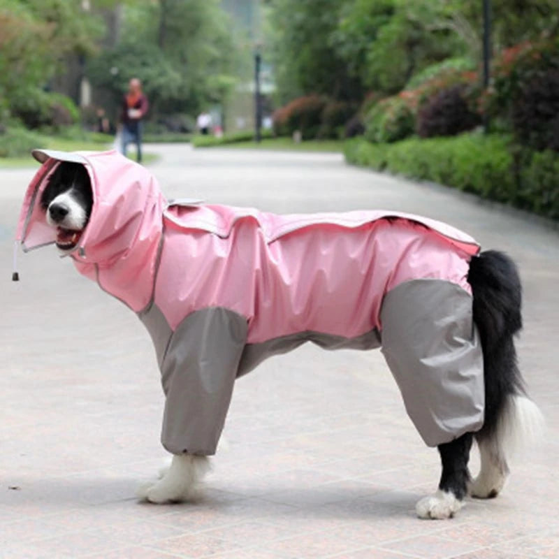 Dog Raincoat Hooded Waterproof Jumpsuit For Outdoor Use