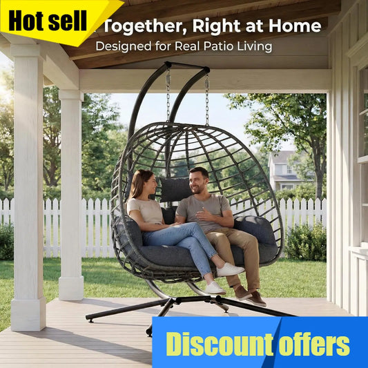 Double Egg Swing Chair Stand For Patio Two Person Hammock