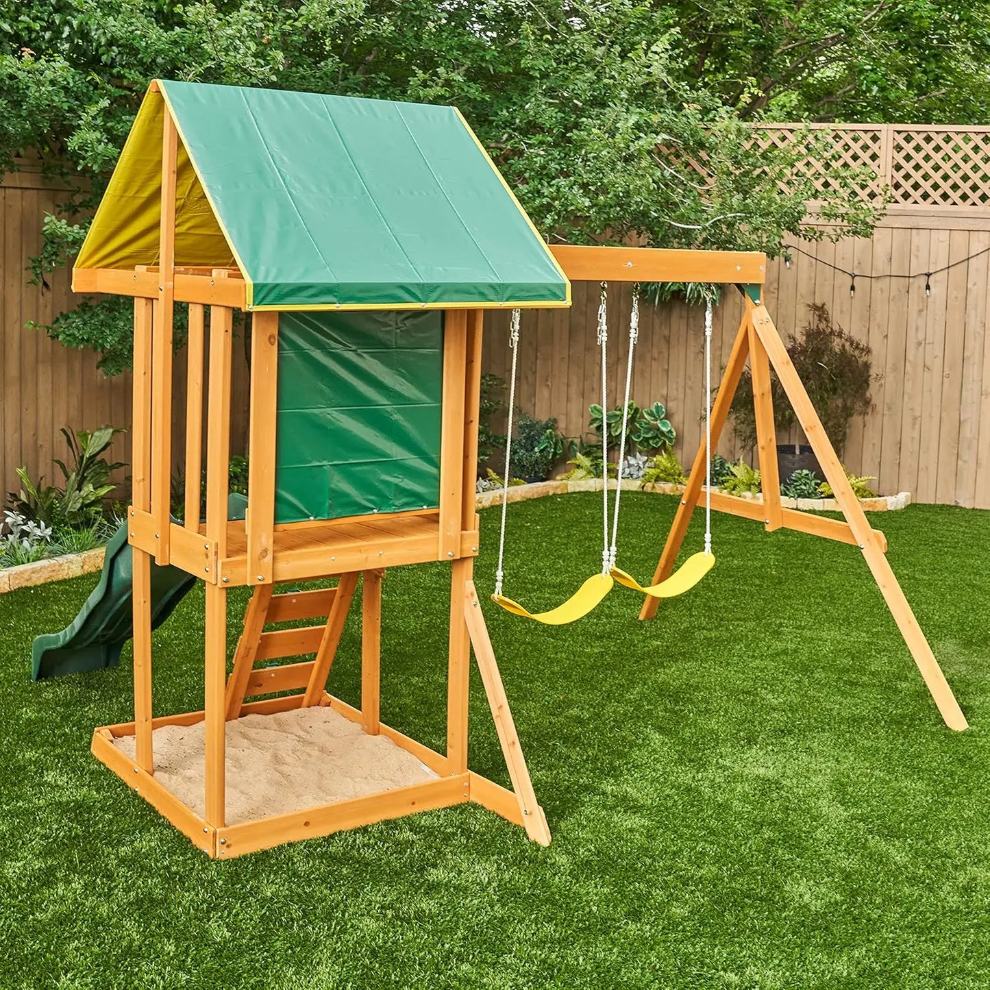 Appleton Wooden Swing Set For Backyard Play Outdoor Playground Gear