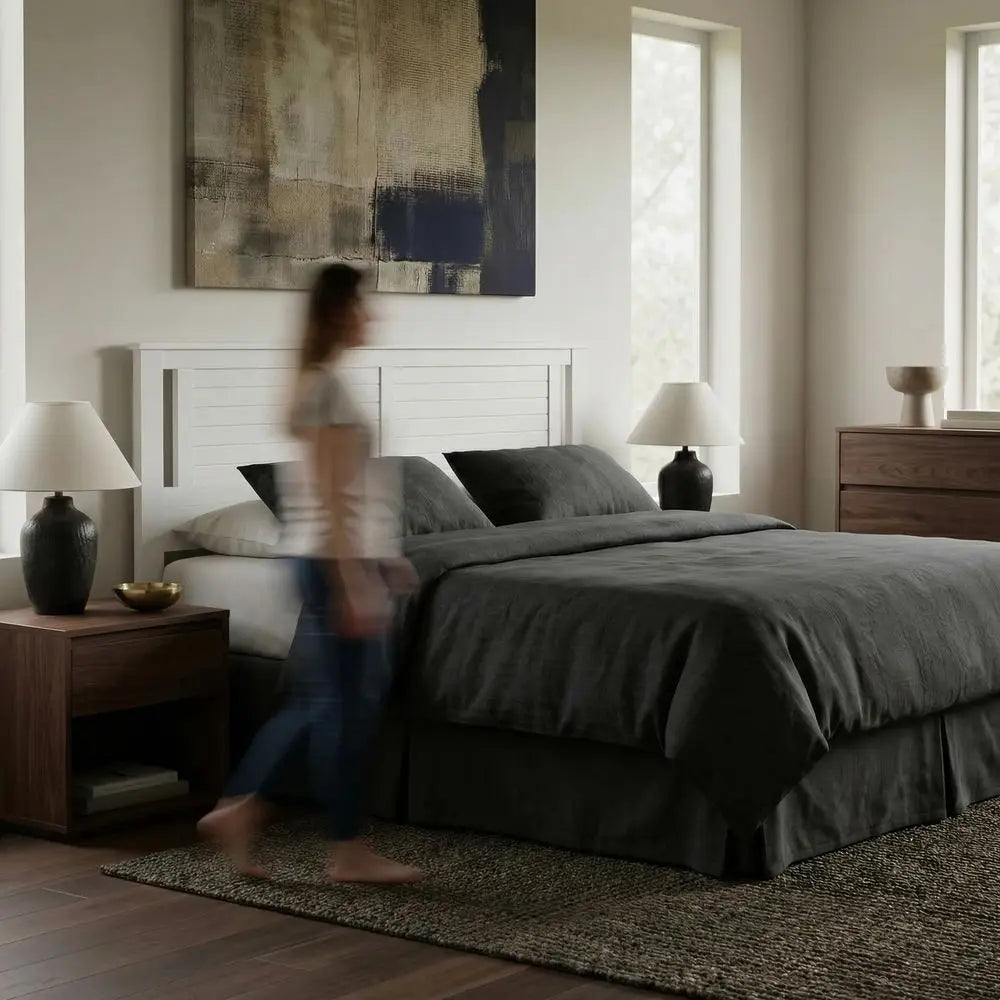 Serene Solid Wood Headboard With Horizontal Scoring