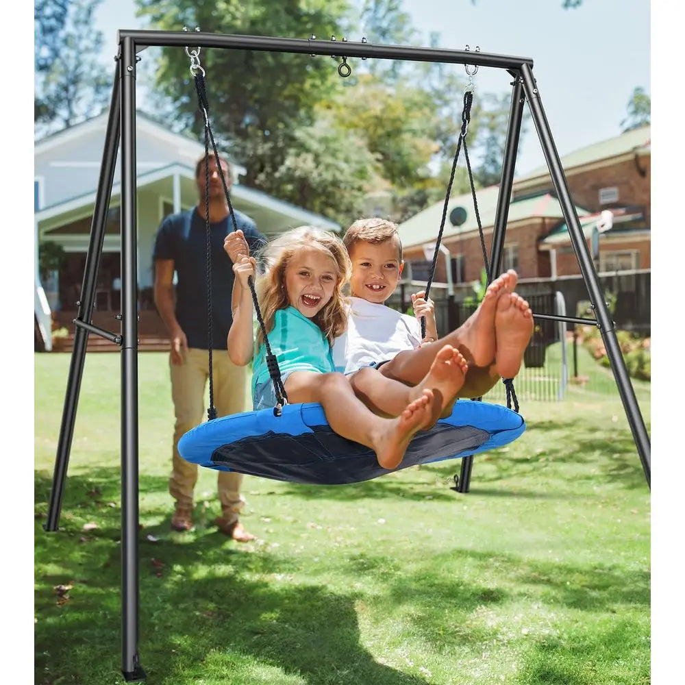 Saucer Swing for Kids Outdoor Playground with Heavy Duty Stand