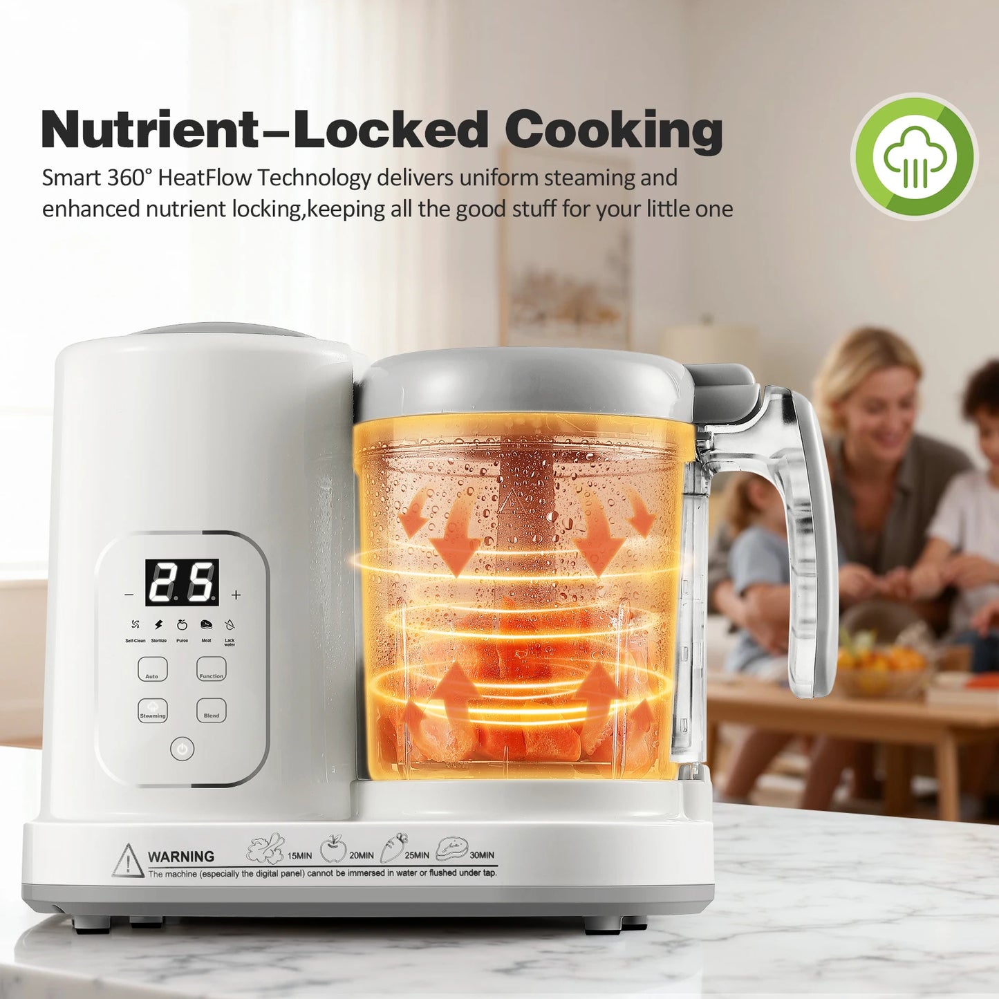 TopStrong 4-In-1 Auto-Clean Baby Food Maker Steamer Blender BPA-Free