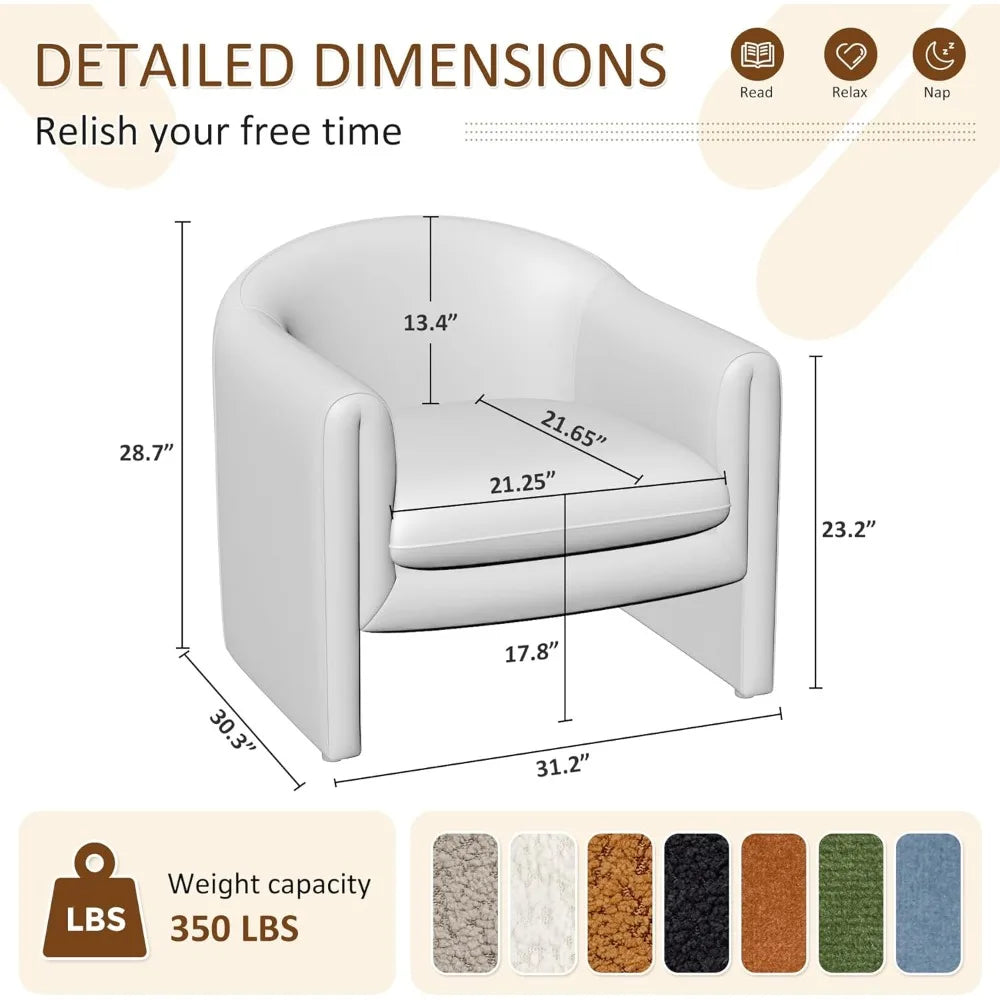 Accent Chair Modern Upholstered Wood Frame for Living Room