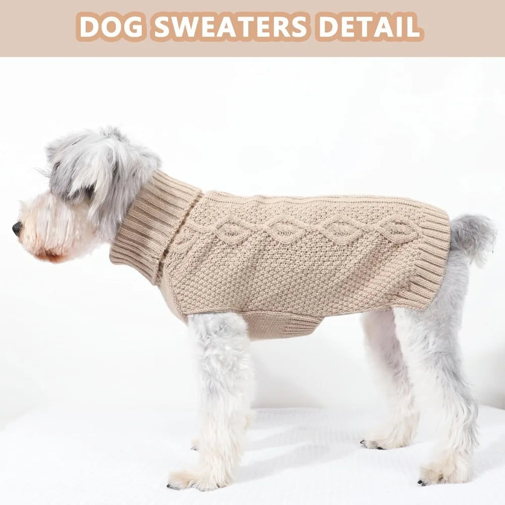 Dog Winter Turtleneck Sweater Pullover For Dogs And Cats