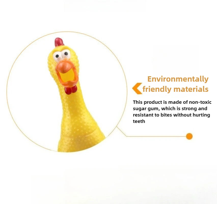 DKSTINYE Squeaky Screaming Chicken Pet Toy Rubber Chew