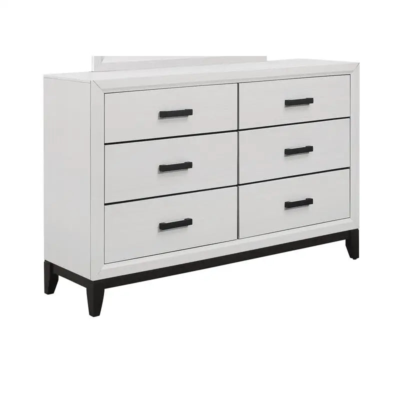 5 Piece Full Modern Bedroom Set With Bed Nightstands Dresser And Mirror