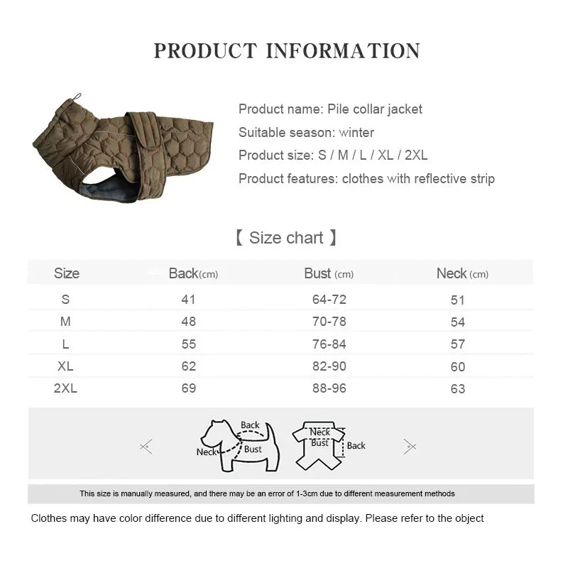 Miss Pet Winter Warm Dog Coat Reflective Snowsuit Down Jacket