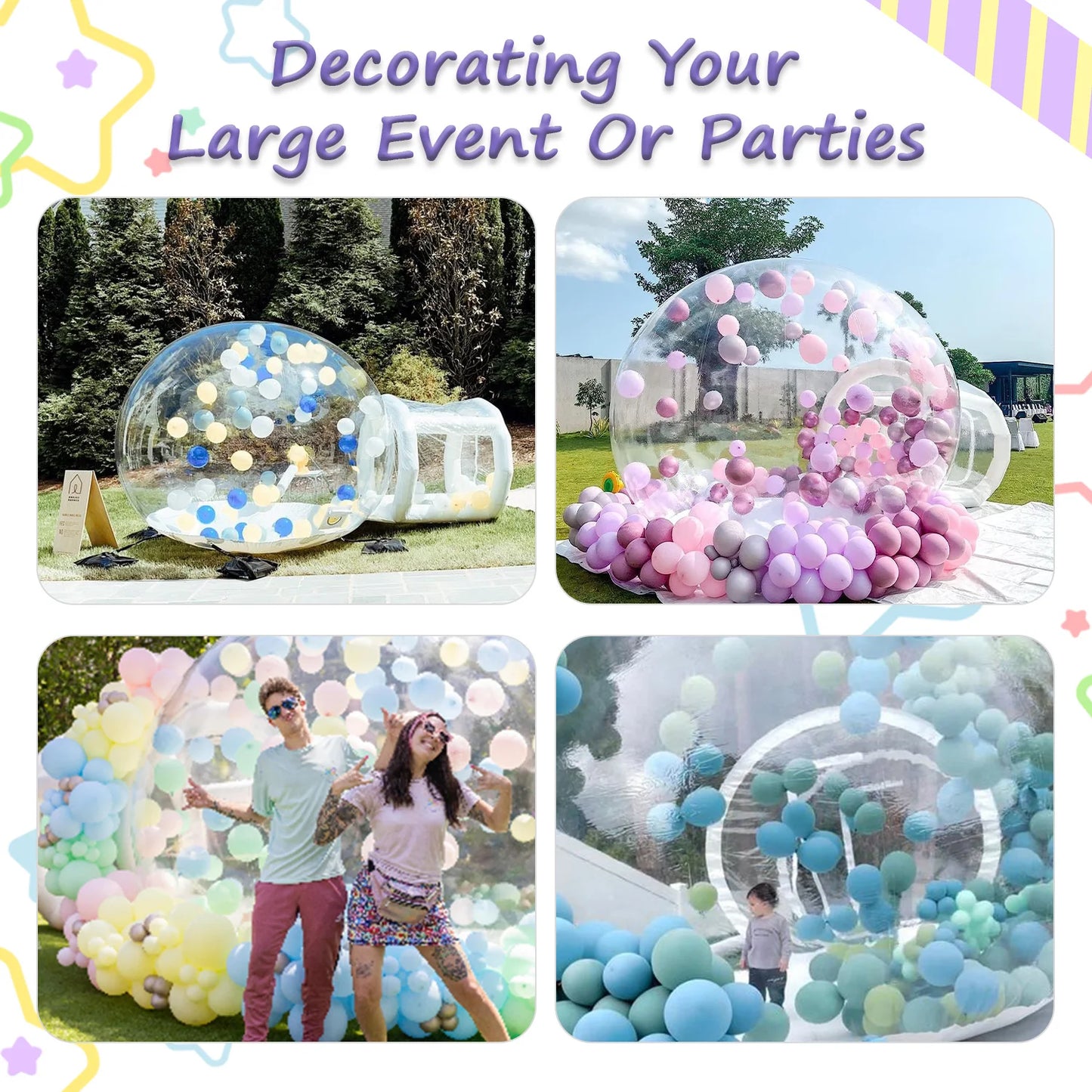 KING INFLATABLE Bubble Castle Outdoor Inflatable House With 1100W Blower