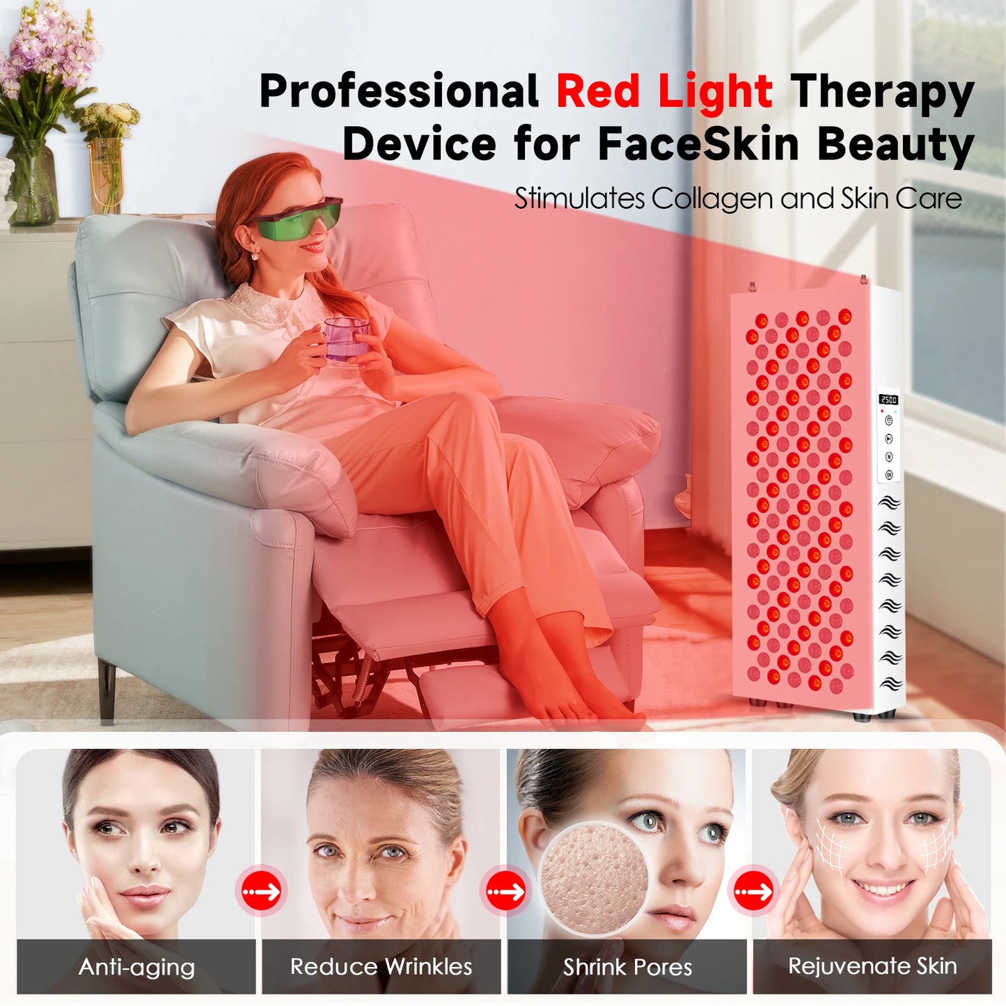 Astarexin Red Light Therapy Panel for Face and Body