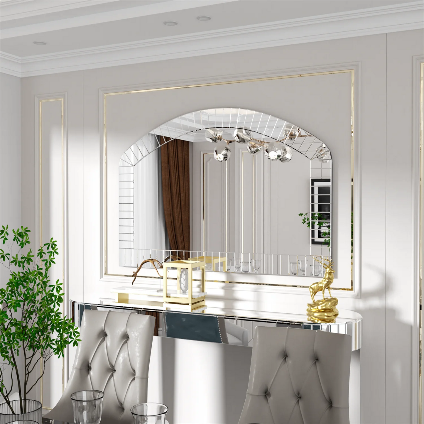 Arched Wall Mirror Beveled Edge Venetian Accent Home Decor