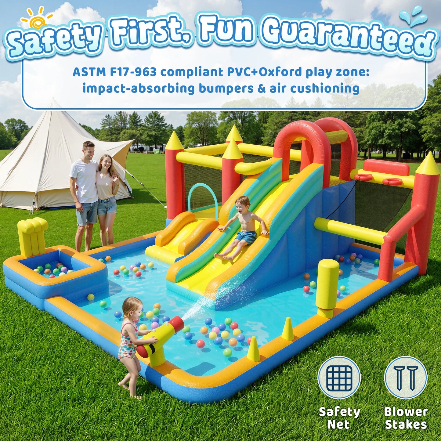 Jump And Slide Inflatable Bouncer For Kids Indoor Outdoor Play
