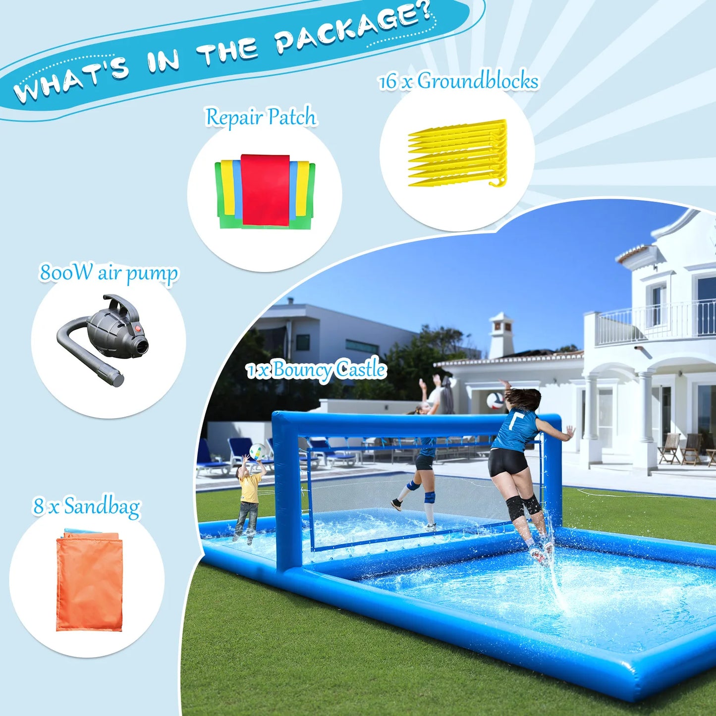 RTS Inflatable Outdoor Water Volleyball Court For Pools