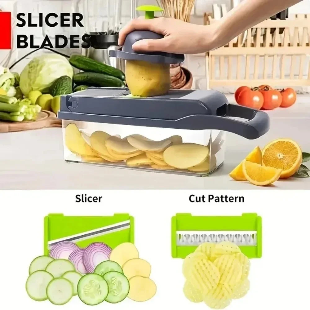 AEDG Multifunctional Vegetable Chopper 14 In 1 Slicer Dicer Grater Set