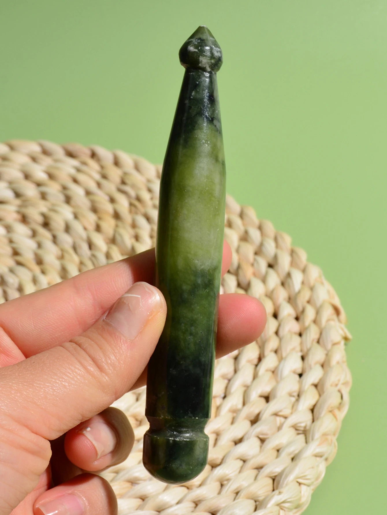 Natural Jade Stone Gua Sha Facial Massage Tool For Meridian Points