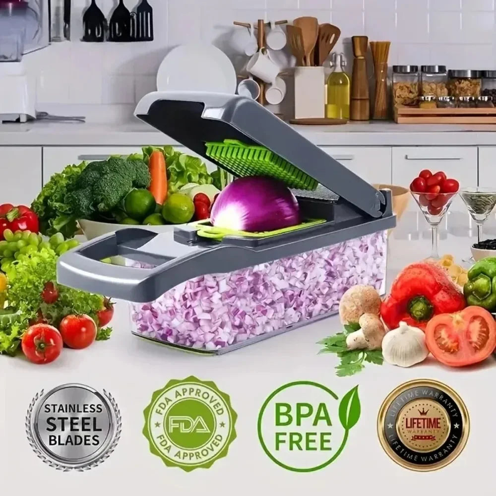 AEDG Multifunctional Vegetable Chopper 14 In 1 Slicer Dicer Grater Set