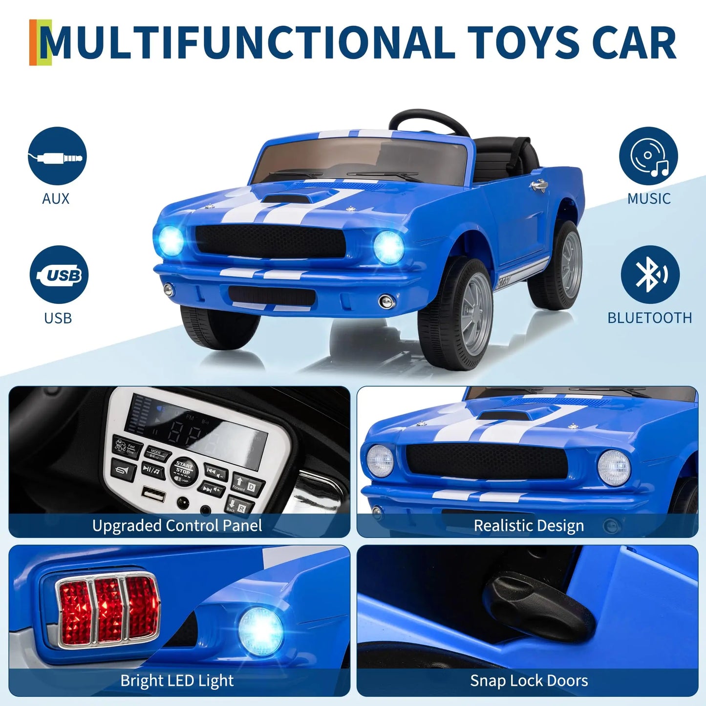 Kids 24V Electric Car 2 Seater Ride On Vehicle Toy